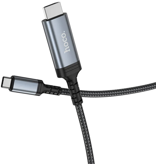 Cabo Áudio e Vídeo USB-C - HDMI HOCO UA43, 1.8m, Cinzento