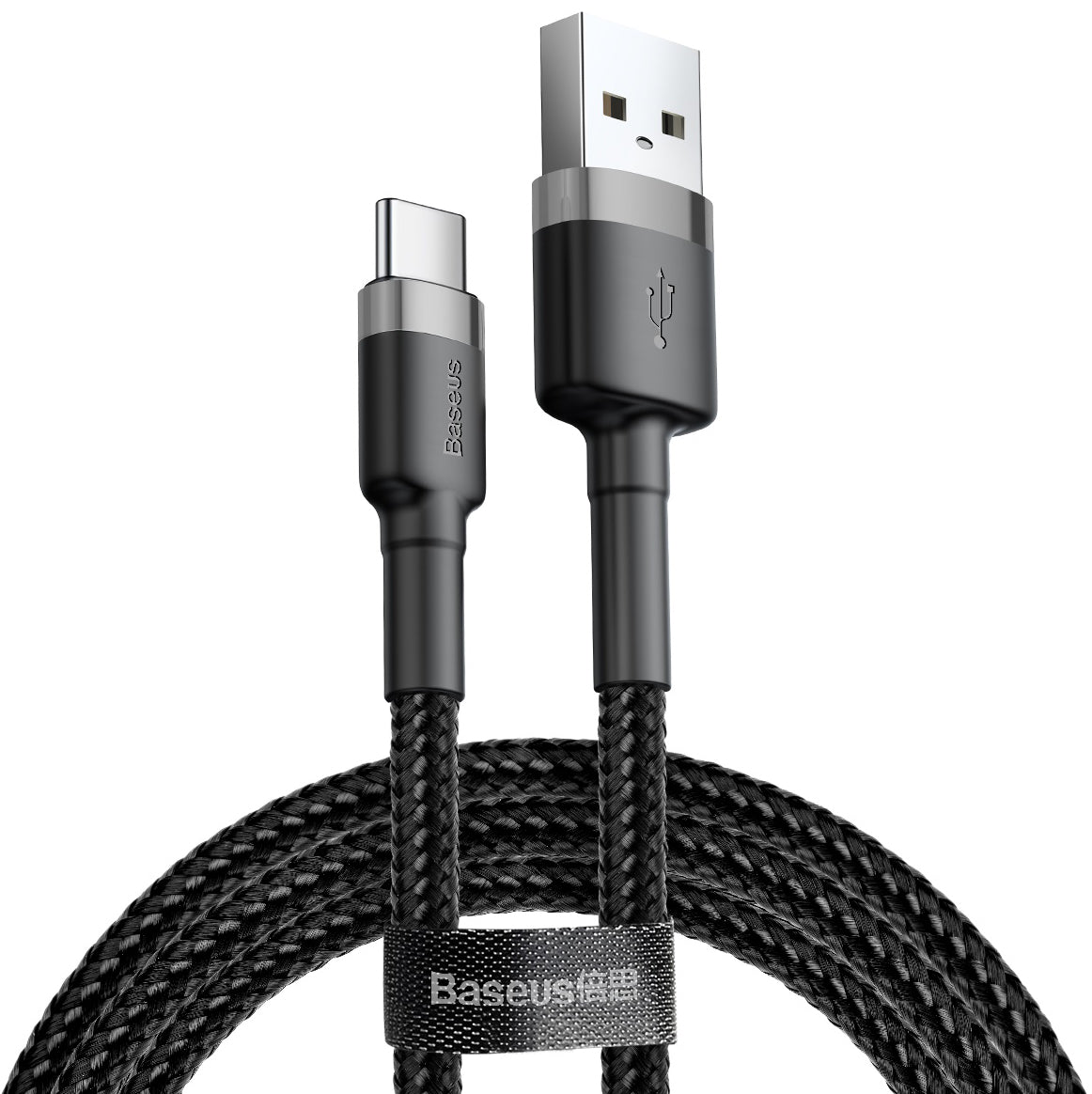 Cabo de Dados e Carregamento USB-A - USB-C Baseus Cafule, 60W, 1m, Cinza CATKLF-BG1