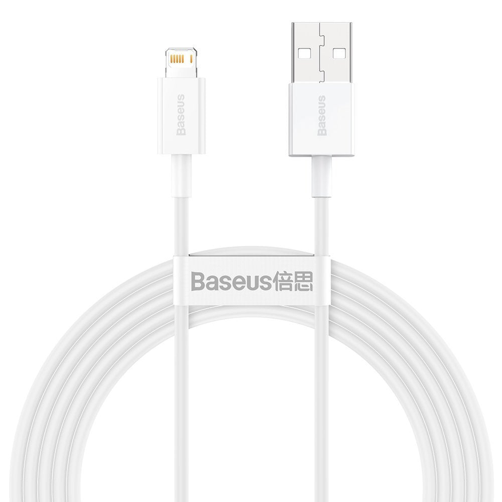 Cabo de carregamento e dados USB-A - Lightning Baseus Superior Series, 20W, 2m, Branco CALYS-C02