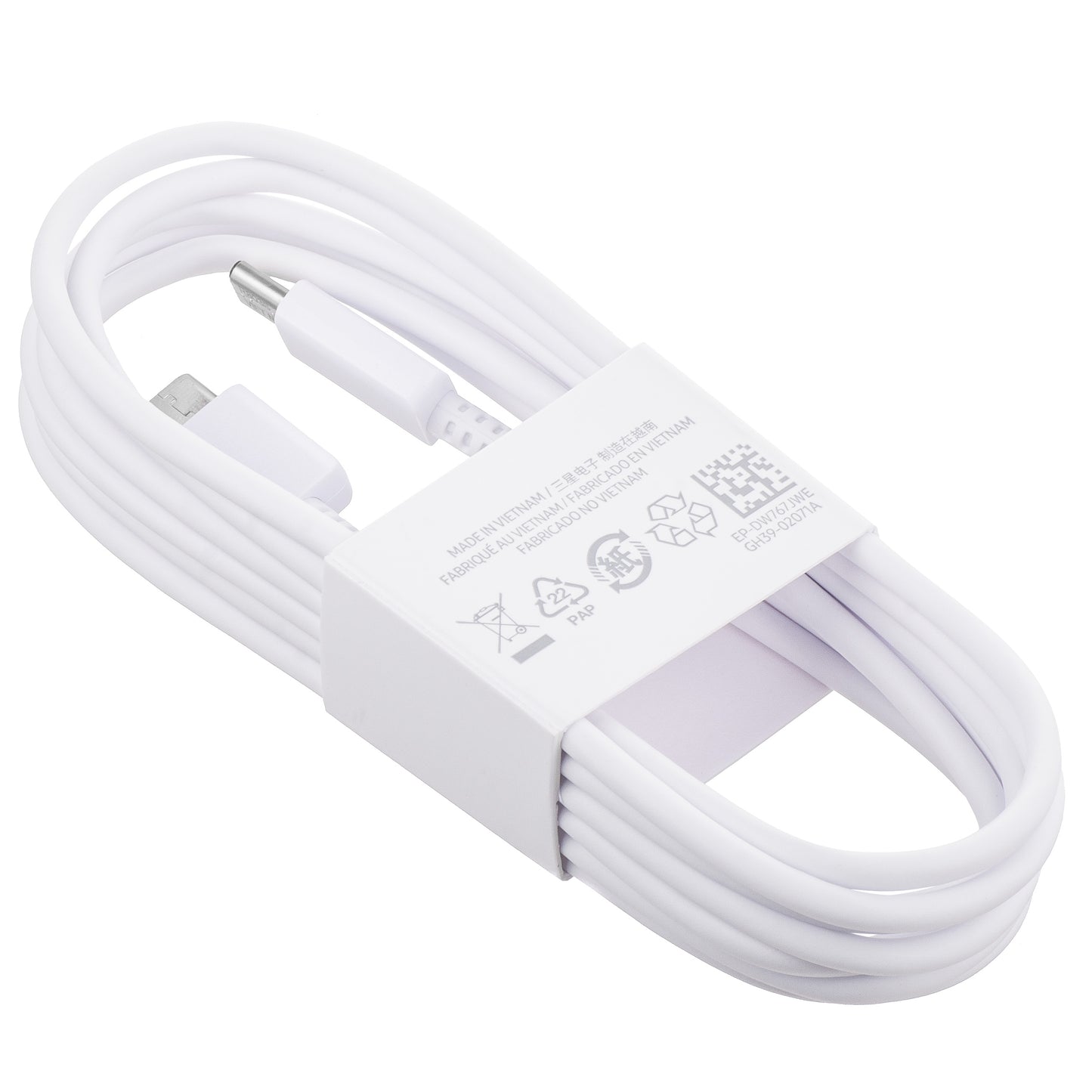 Cabo de Dados e Carregamento USB-C - USB-C Samsung EP-DW767JWE, 25W, 1.8m, Branco GP-TOU021RFCWW