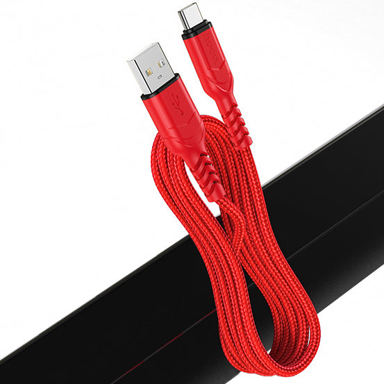 Cabo de Dados e Carregamento USB-A - USB-C HOCO X59 Victory, 18W, 1m, Vermelho