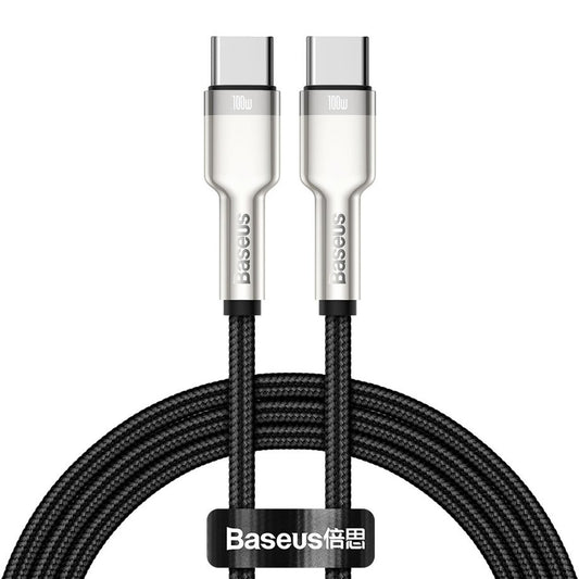 Cabo de Dados e Carregamento USB-C - USB-C Baseus Cafule, 100W, 2m, Preto CATJK-D01