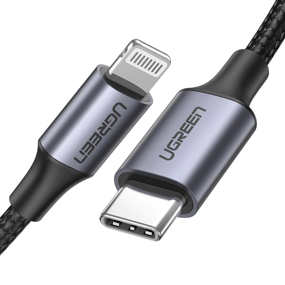 Cabo de Dados e Carregamento USB-C - Lightning UGREEN US304, 20W, 1m, Preto