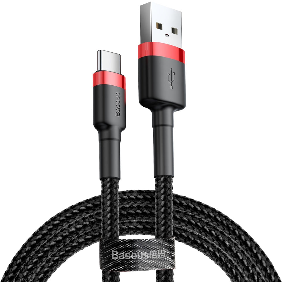 Cabo de Dados e Carregamento USB-A - USB-C Baseus Cafule, 60W, 0.5m, Vermelho CATKLF-A91