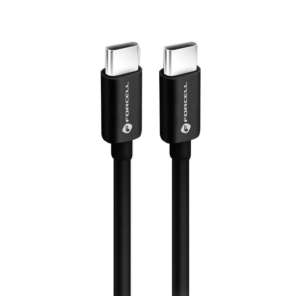 Cabo de carregamento e dados USB-C - USB-C Forcell F-Energy C338, 60W, 0.25m, Preto