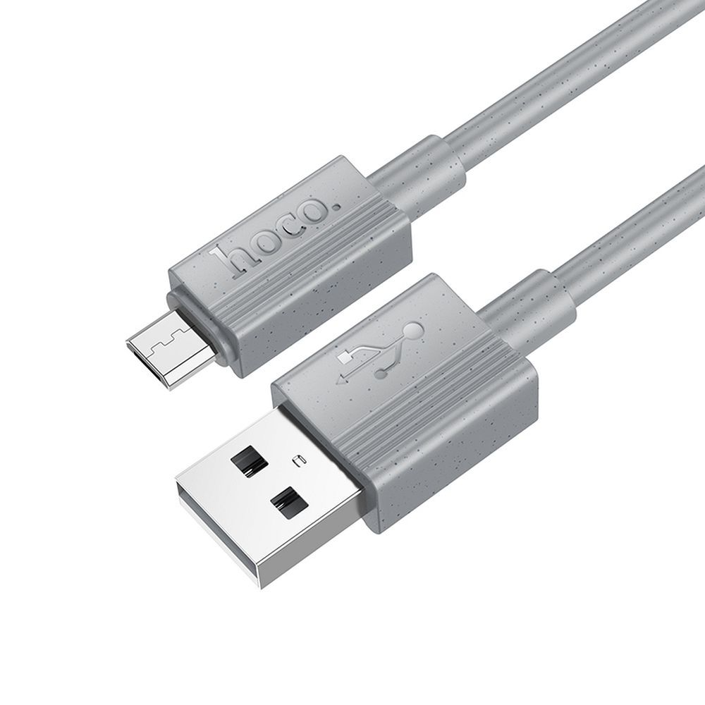 Cabo de Dados e Carregamento USB-A - microUSB HOCO X107, 18W, 1m, Cinzento