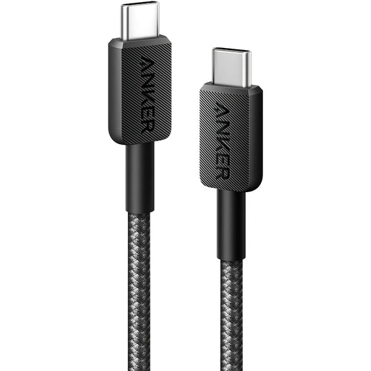 Cabo de carregamento e dados USB-C - USB-C Anker 322, 60W, 0,9 m, preto A81F5G11
