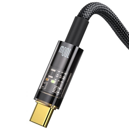 Cabo de carregamento e dados USB-A para USB-C Baseus Explorer, 100W, 1m, preto CATS000201