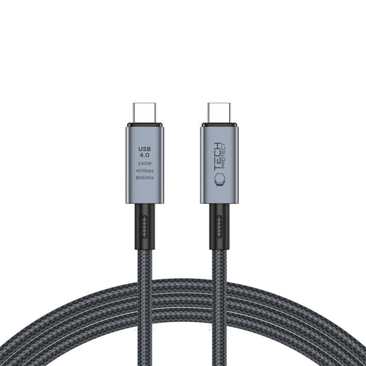 Cabo de carregamento e dados USB-C - USB-C Tech-Protect Ultraboost Max, 240 W, 2 m, cinzento
