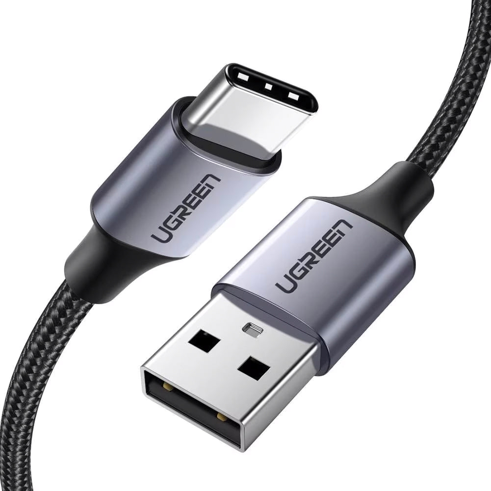 Cabo de Dados e Carregamento USB-A - USB-C UGREEN US288, 18W, 0.5m, Preto