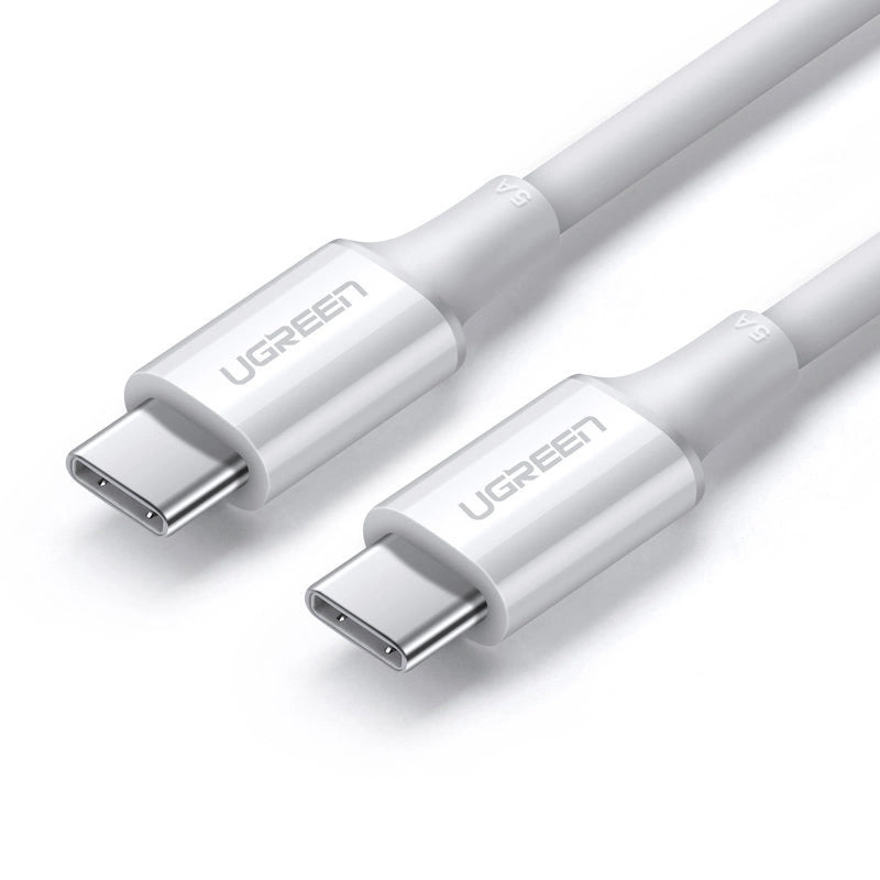 Cabo de carregamento e dados USB-C - USB-C UGREEN US300, 100W, 1m, Branco
