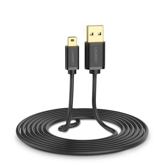 Cabo de carregamento e dados USB-A - miniUSB UGREEN US132, 18W, 1m, preto
