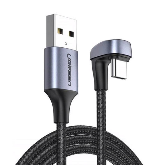 Cabo de carregamento e transmissão de dados USB-A - USB-C UGREEN US311 angular, 18W, 1m, cinzento