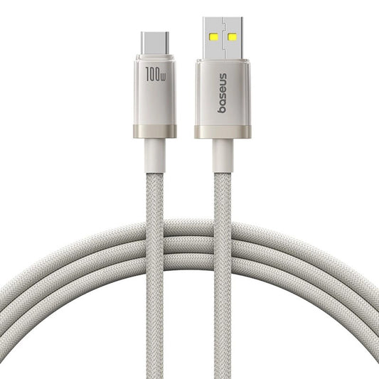 Cabo de Dados e Carregamento USB-A - USB-C Baseus Titanium, 100W, 2m, Prateado P10378102G21-02