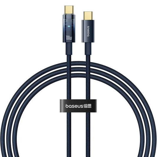 Cabo de Dados e Carregamento USB-C - USB-C Baseus Explorer, 100W, 1m, Azul-marinho P10319704321-00