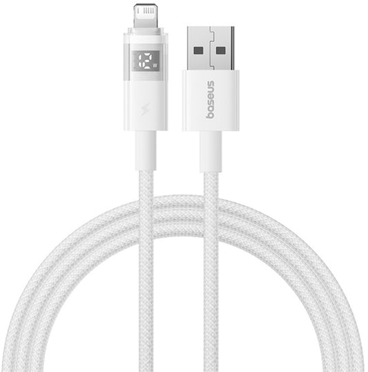 Cabo de Dados e Carregamento USB-A - Lightning Baseus Display 2, 18W, 1m, Branco P10382700211-00