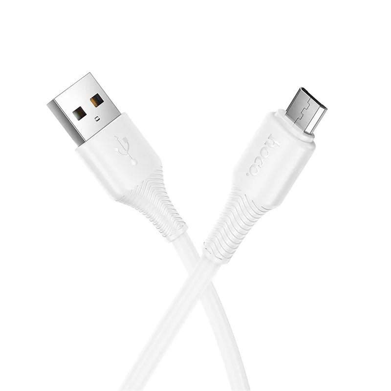 Cabo de Dados e Carregamento USB-A - microUSB HOCO X120, 18W, 1m, Branco
