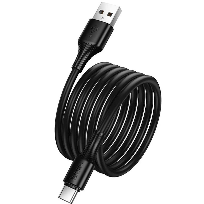 Cabo de Dados e Carregamento USB-A - USB-C HOCO X120, 60W, 1m, Preto