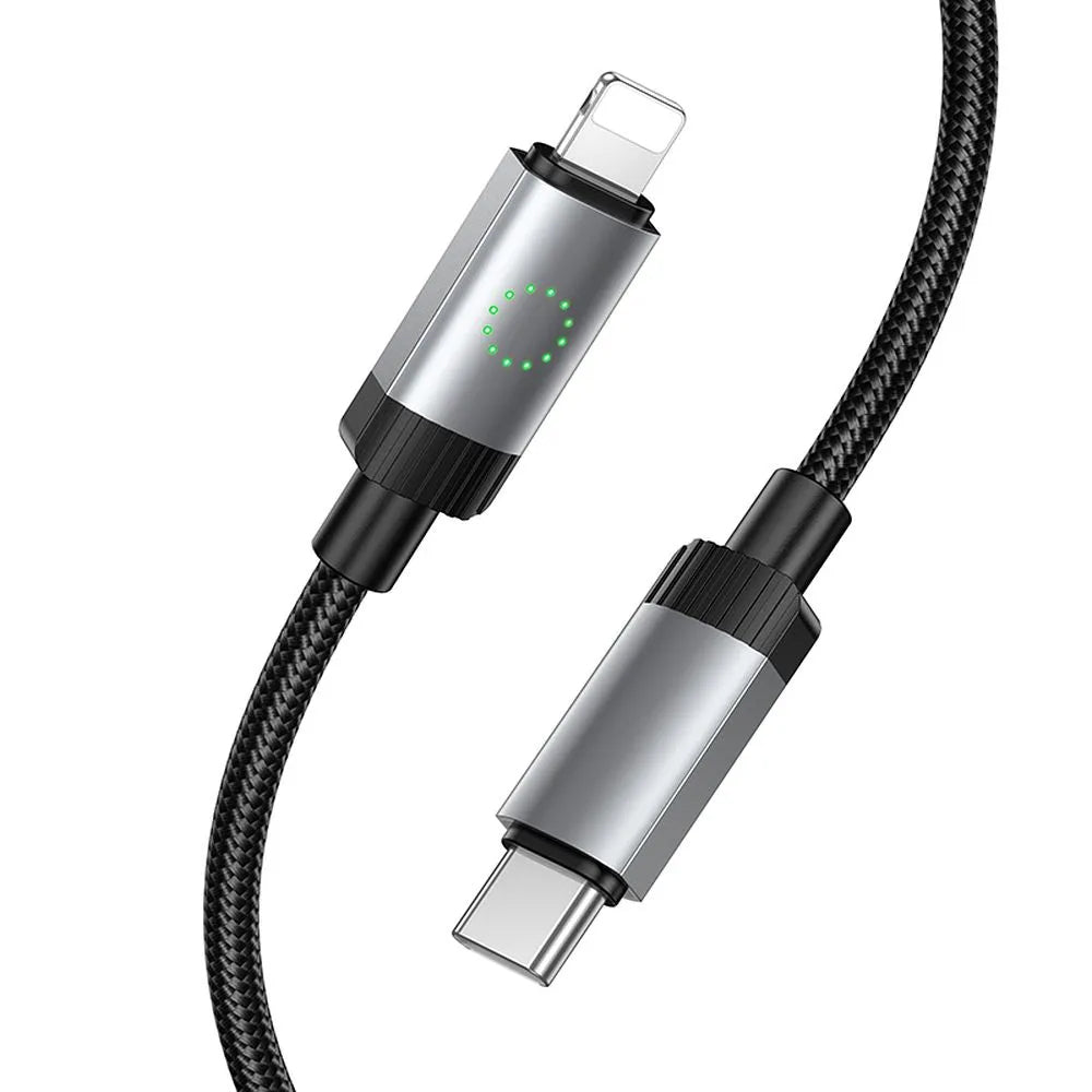 Cabo de Dados e Carregamento USB-C - Lightning HOCO X117, 27W, 1m, Preto