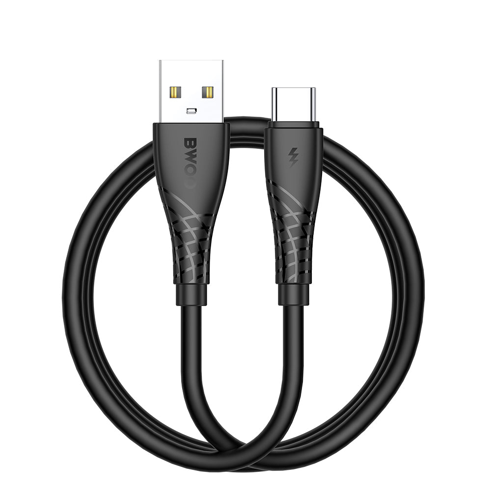 Cabo de Dados e Carregamento USB-A - USB-C BWOO BO-X318C, 27W, 1m, Preto