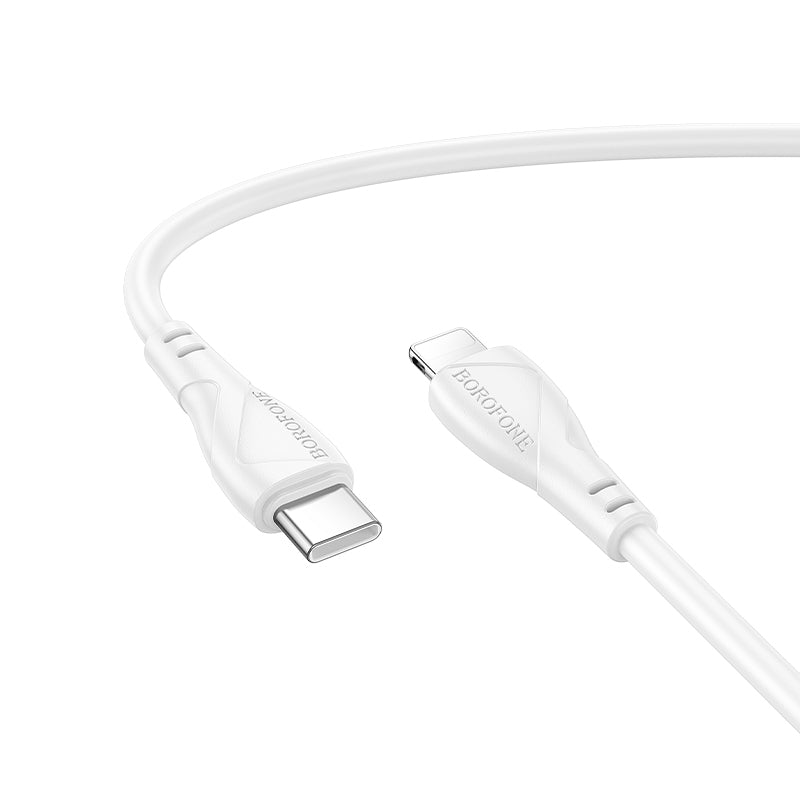 Cabo de Dados e Carregamento USB-C - Lightning Borofone BX121 Energy, 27W, 1m, Branco