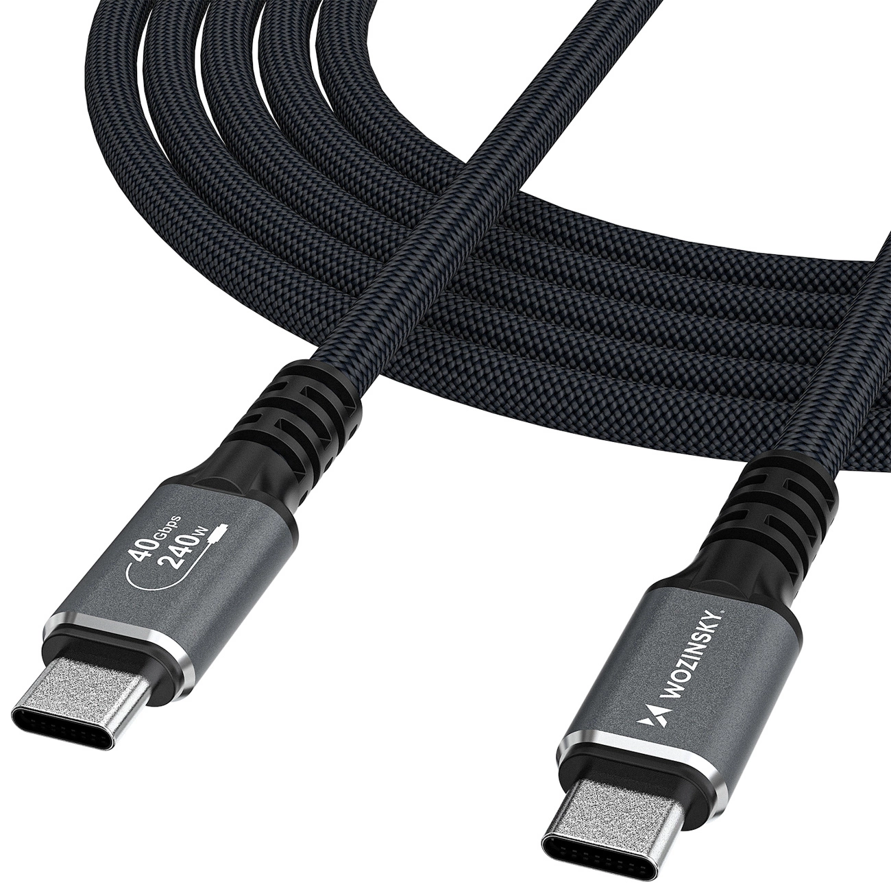 Cabo de Dados e Carregamento USB-C - USB-C WZK WPS-UY42S, 240W, 2m, Preto