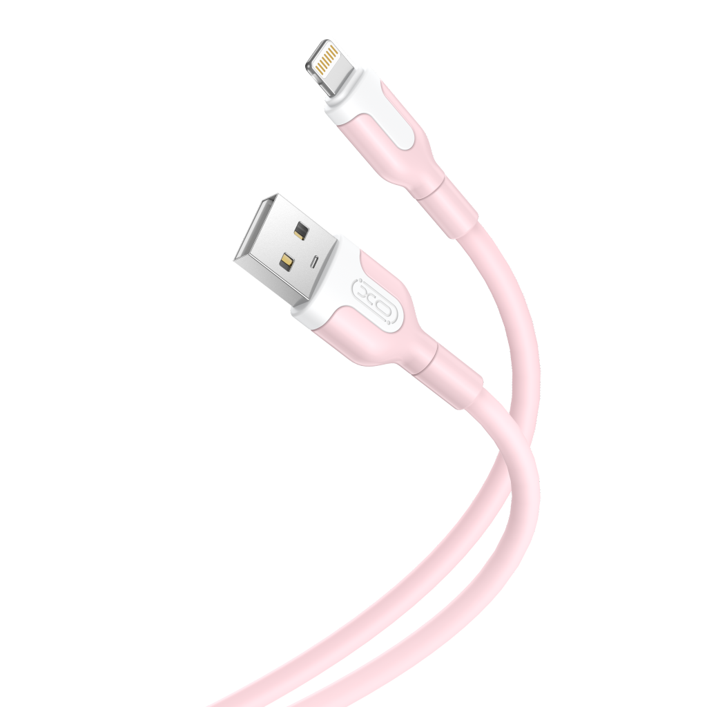 Cabo de Dados e Carregamento USB-A - Lightning XO Design NB212, 18W, 1m, Rosa