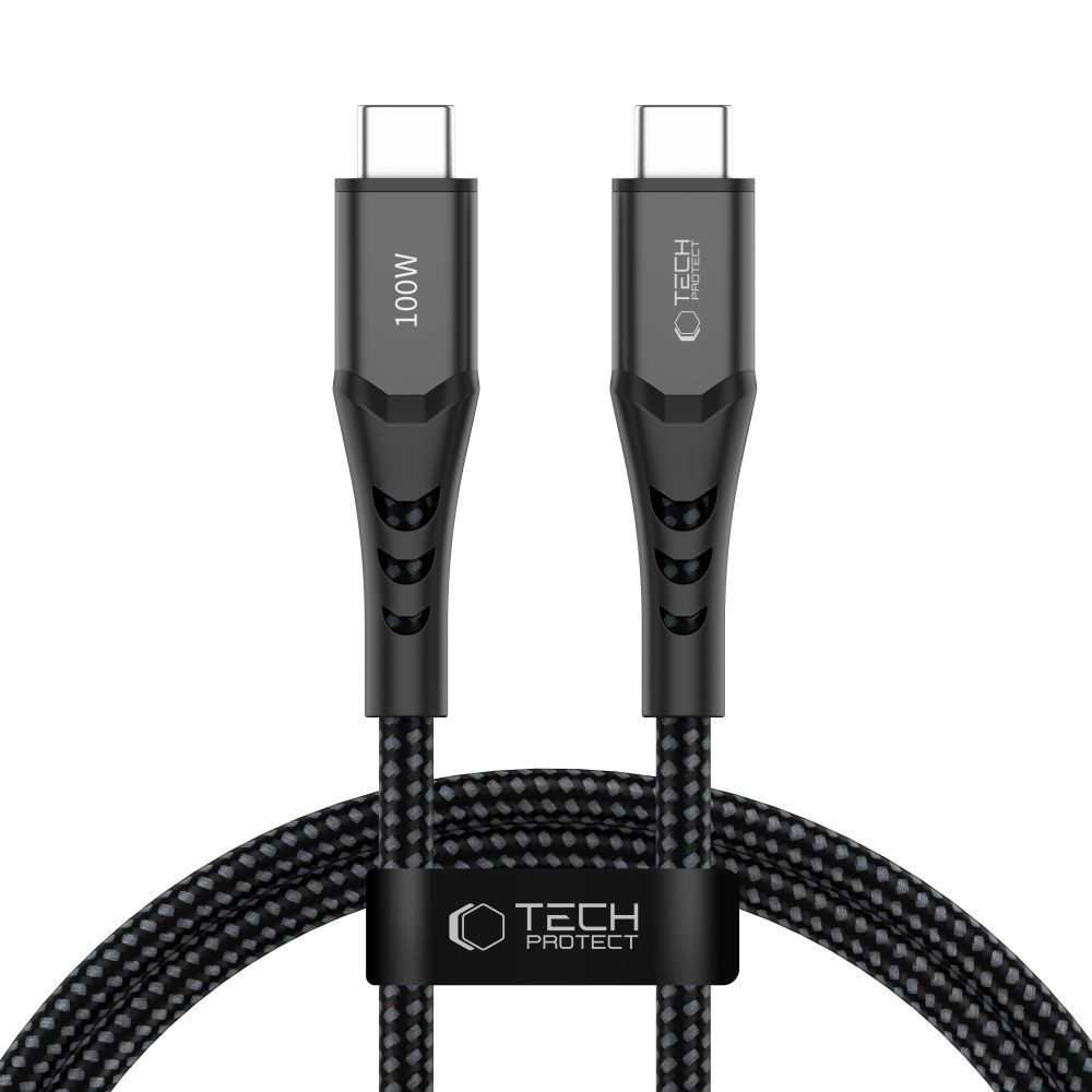 Cabo de Dados e Carregamento USB-C - USB-C Tech-Protect UB11T Ultraboost, 100W, 1m, Preto
