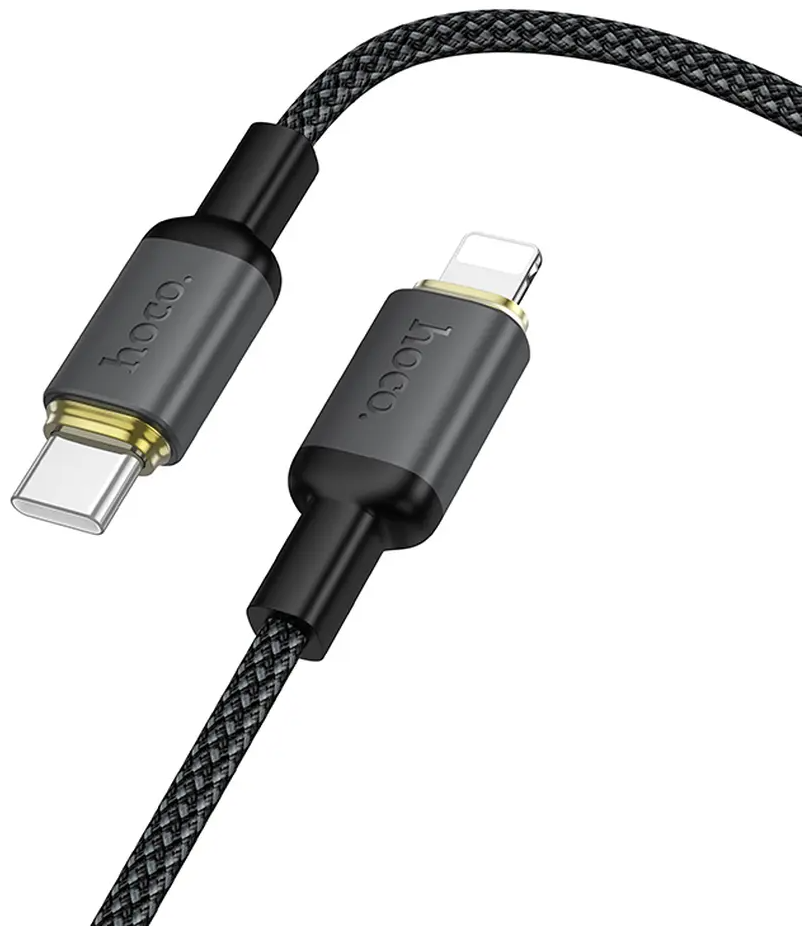 Cabo de Dados e Carregamento USB-C - Lightning HOCO X128 Benefit, 30W, 1m, Preto