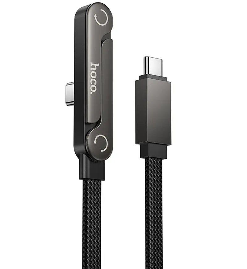 Cabo de Dados e Carregamento USB-C - USB-C HOCO U150 Exquisite, 60W, 1,2m, Preto