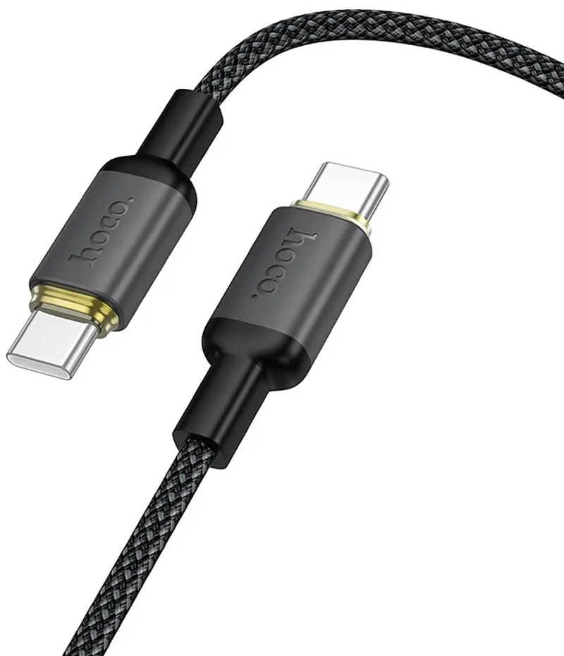 Cabo de Dados e Carregamento USB-C - USB-C HOCO X128 Benefit, 60W, 1m, Preto