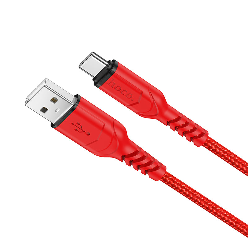 Cabo de Dados e Carregamento USB-A - USB-C HOCO X59 Victory, 18W, 1m, Vermelho