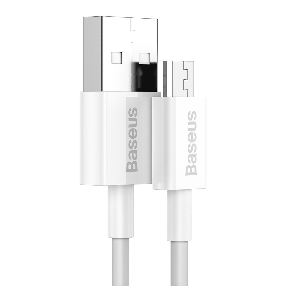 Cabo de Dados e Carregamento USB-A - microUSB Baseus Superior Series, 18W, 2m, Branco CAMYS-A02