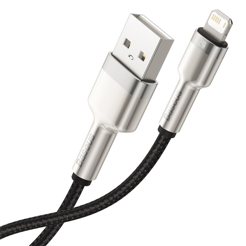 Cabo de carregamento e dados USB-A - Lightning Baseus Cafule Metal Series, 18W, 0,25m, Preto CALJK-01