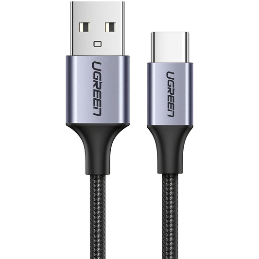 Cabo de Dados e Carregamento USB-A - USB-C UGREEN US288, 18W, 1.5m, Preto