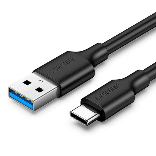 Cabo de carregamento e dados USB-A para USB-C UGREEN US184, 60W, 1m, preto