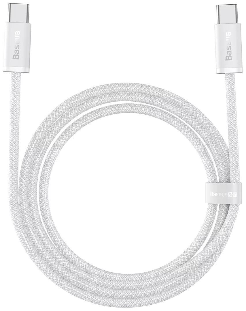 Cabo de carregamento e dados USB-C - USB-C Baseus Dynamic Series, 100W, 1m, Branco CALD000202