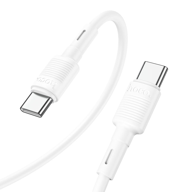 Cabo de Dados e Carregamento USB-C - USB-C HOCO X83 Victory, 60W, 1m, Branco
