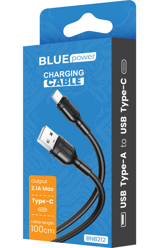 Cabo de carregamento e dados USB-A para USB-C BLUE Power BNB212, 18W, 1m, preto