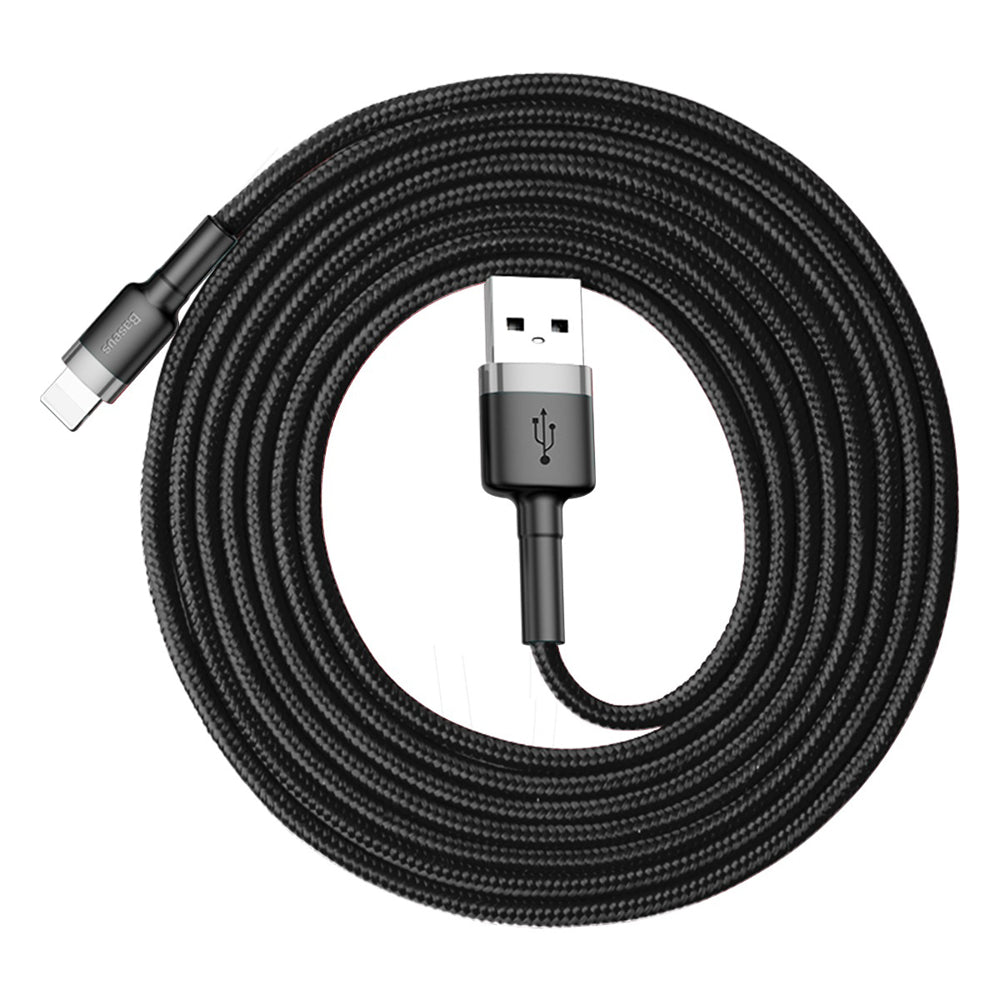 Cabo de carregamento e dados USB-A - Lightning Baseus Cafule, 18W, 1,5 m, cinzento CALKLF-CG1