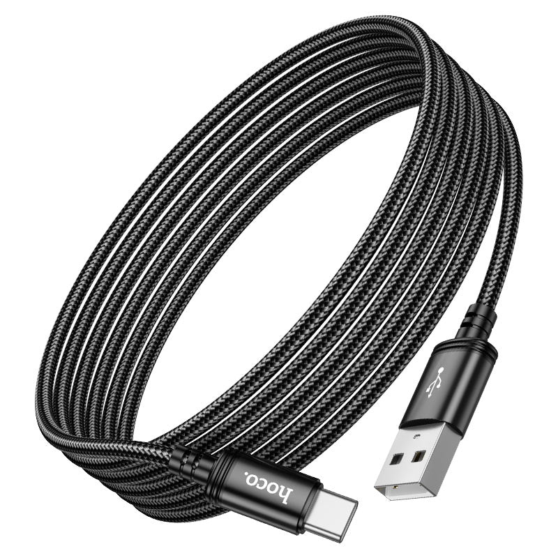 Cabo de Dados e Carregamento USB-A - USB-C HOCO X91, 18W, 3m, Preto