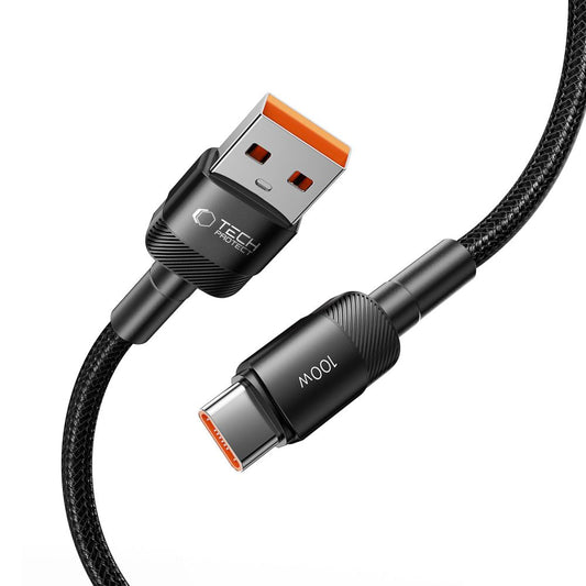 Cabo de carregamento e dados USB-A - USB-C Tech-Protect Ultraboost EVO, 100W, 0,5 m, preto