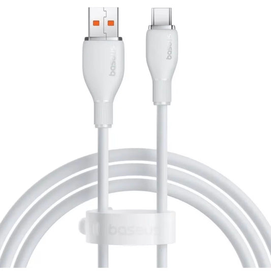 Cabo de Dados e Carregamento USB-A - USB-C Baseus Pudding, 100W, 1.2m, Branco