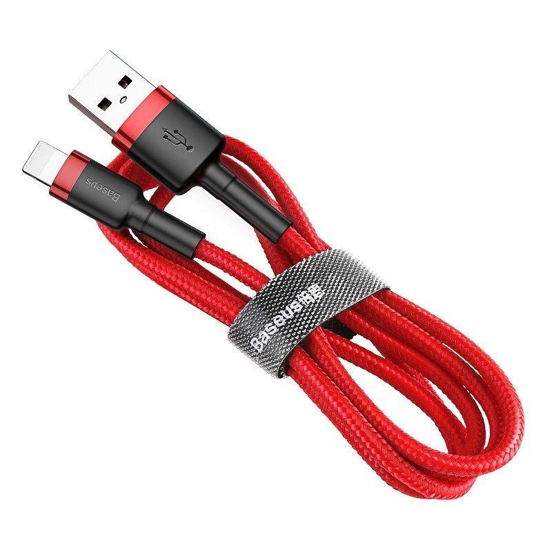 Cabo de Dados e Carregamento USB-A - Lightning Baseus Cafule, 18W, 1m, Vermelho CALKLF-B09