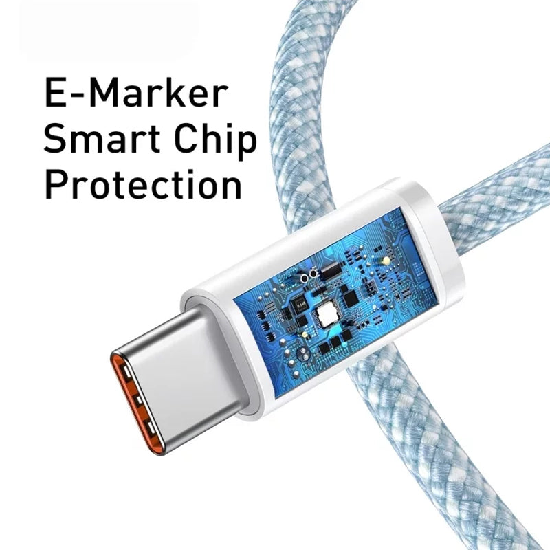 Cabo de Dados e Carregamento USB-C - USB-C Baseus Dynamic Series, 100W, 1m, Azul CALD000203