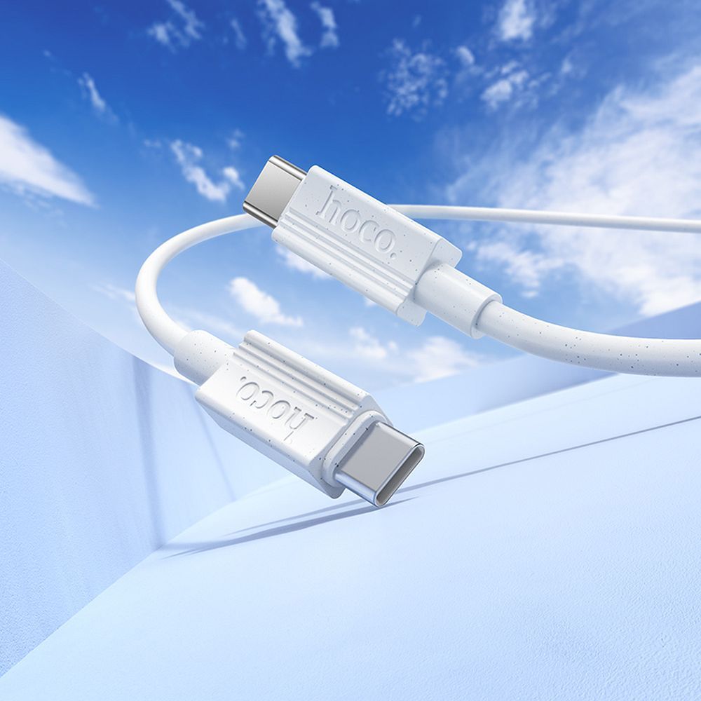 Cabo de Dados e Carregamento USB-C - USB-C HOCO X107, 60W, 1m, Branco
