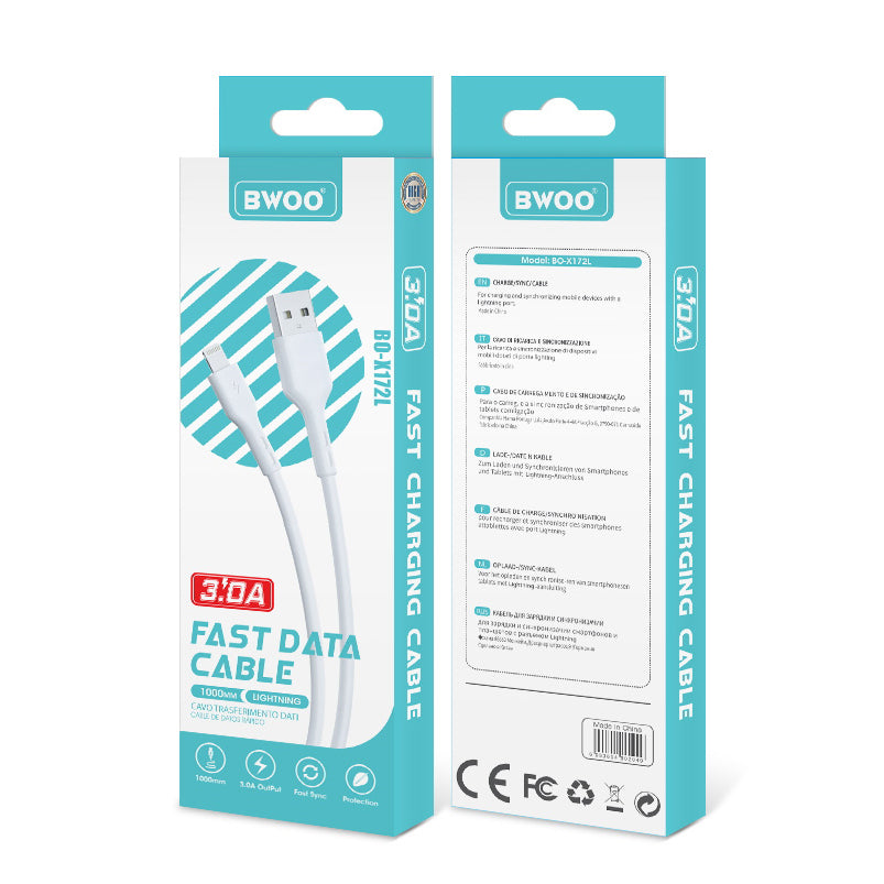 Cabo de Dados e Carregamento USB-A - Lightning BWOO X172L, 15W, 1m, Branco