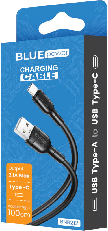 Cabo de Dados e Carregamento USB-A - USB-C Blue Power BNB212, 18W, 1m, Branco