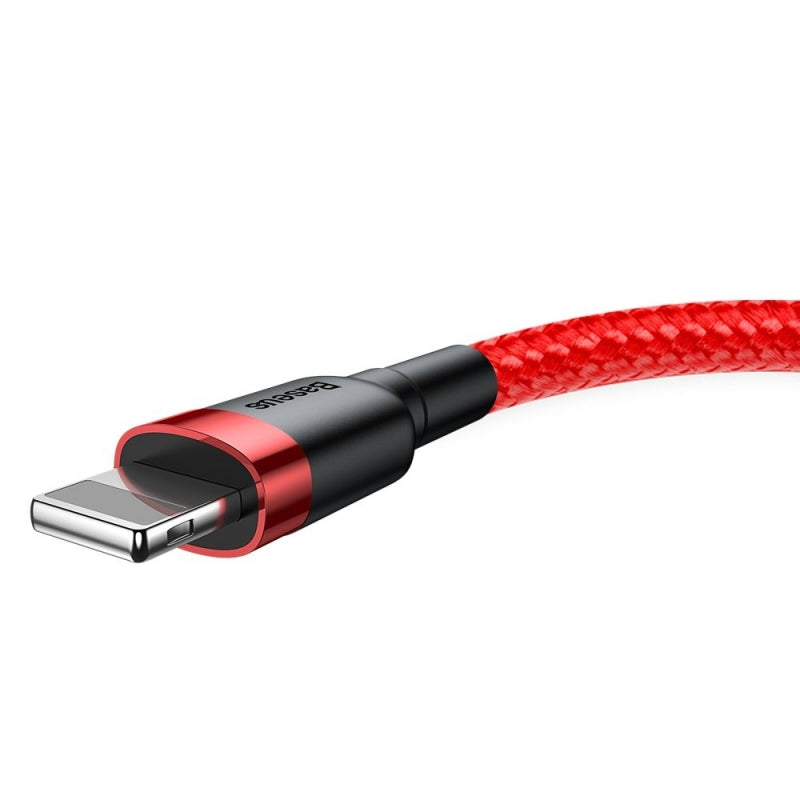 USB-A to Lightning Baseus Cafule Data and Charging Cable, 18W, 2m, Red CALKLF-C09