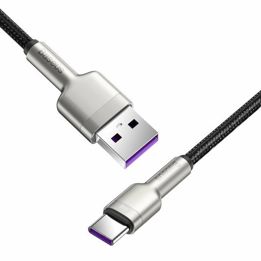 Cabo de Dados e Carregamento USB-A - USB-C Baseus Cafule Metal Series, 66W, 0.25m, Preto CAKF000001